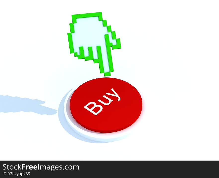 Buynow button with hand cursor. Buynow button with hand cursor