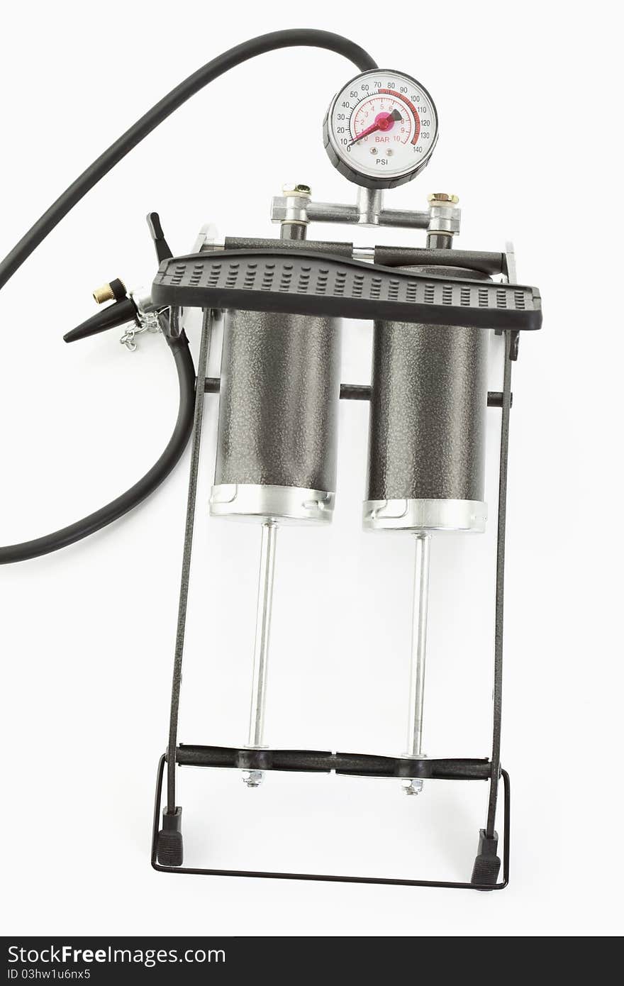 Close-up of a base air-pump on a white background