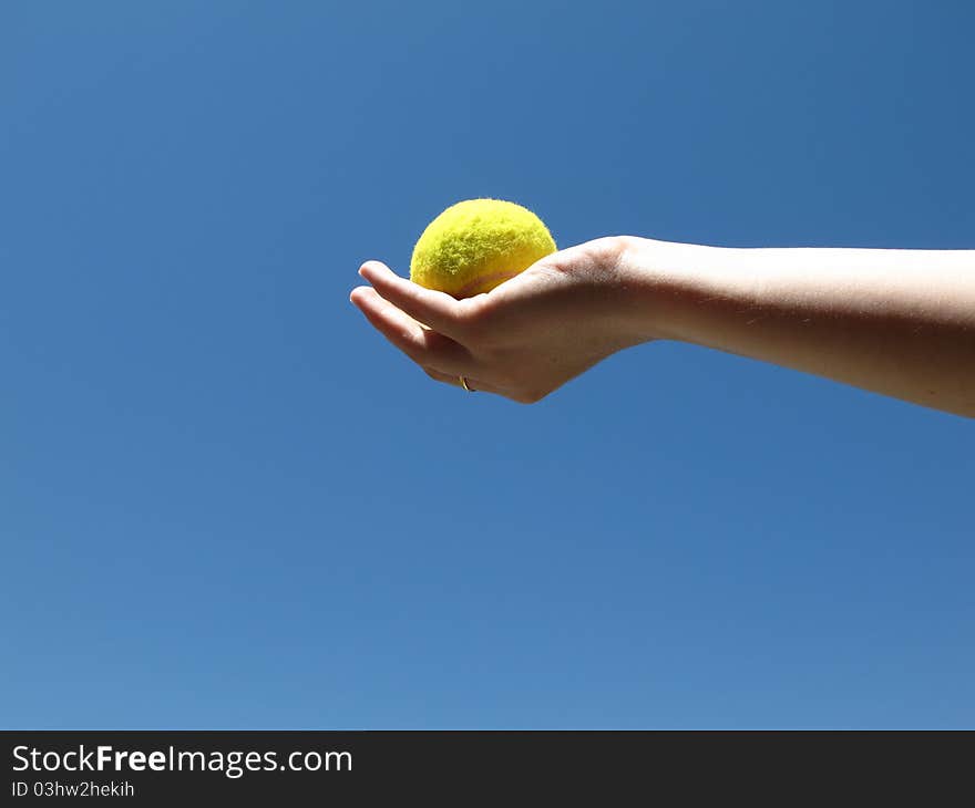 Tennis serve on a sunny day. Tennis serve on a sunny day