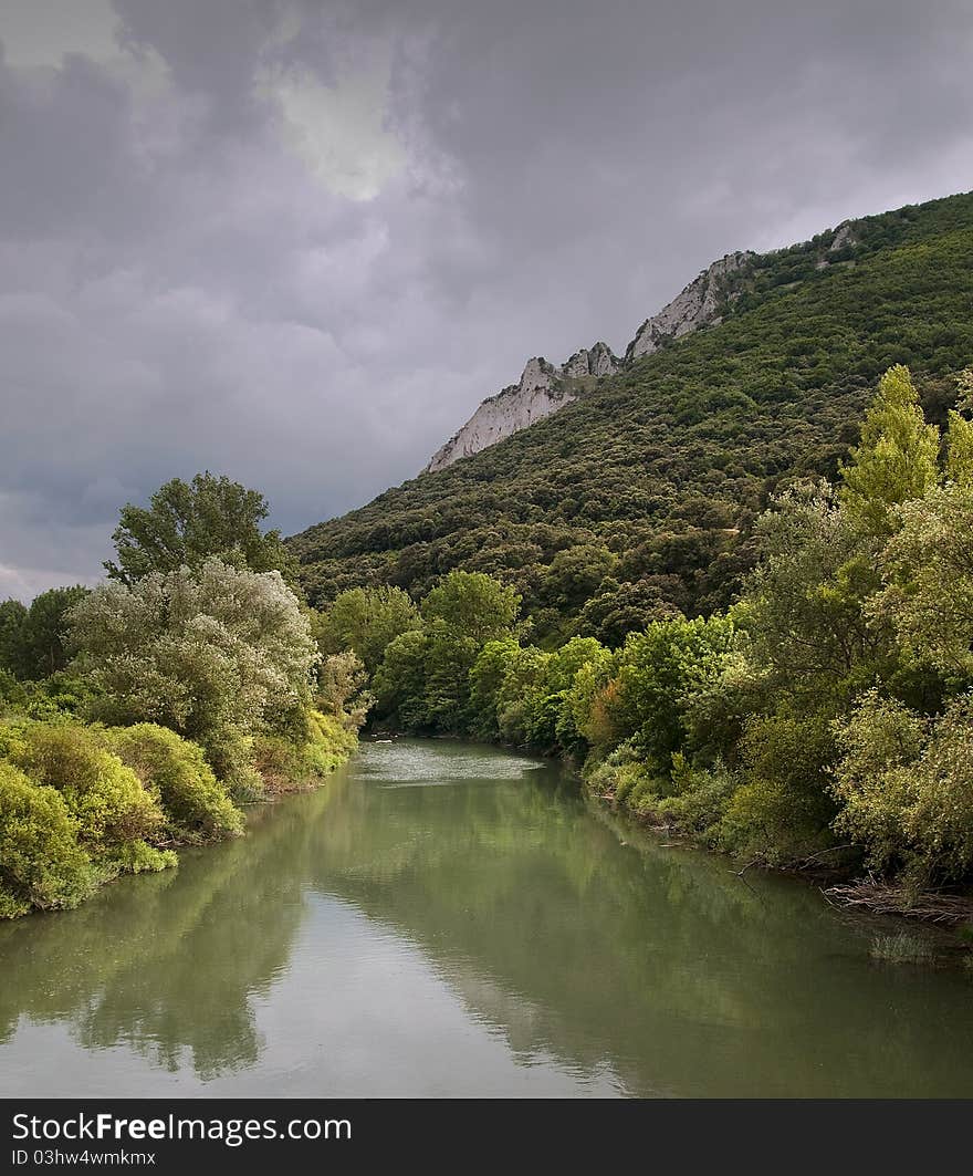 Mountain river near Pamplona, Spain