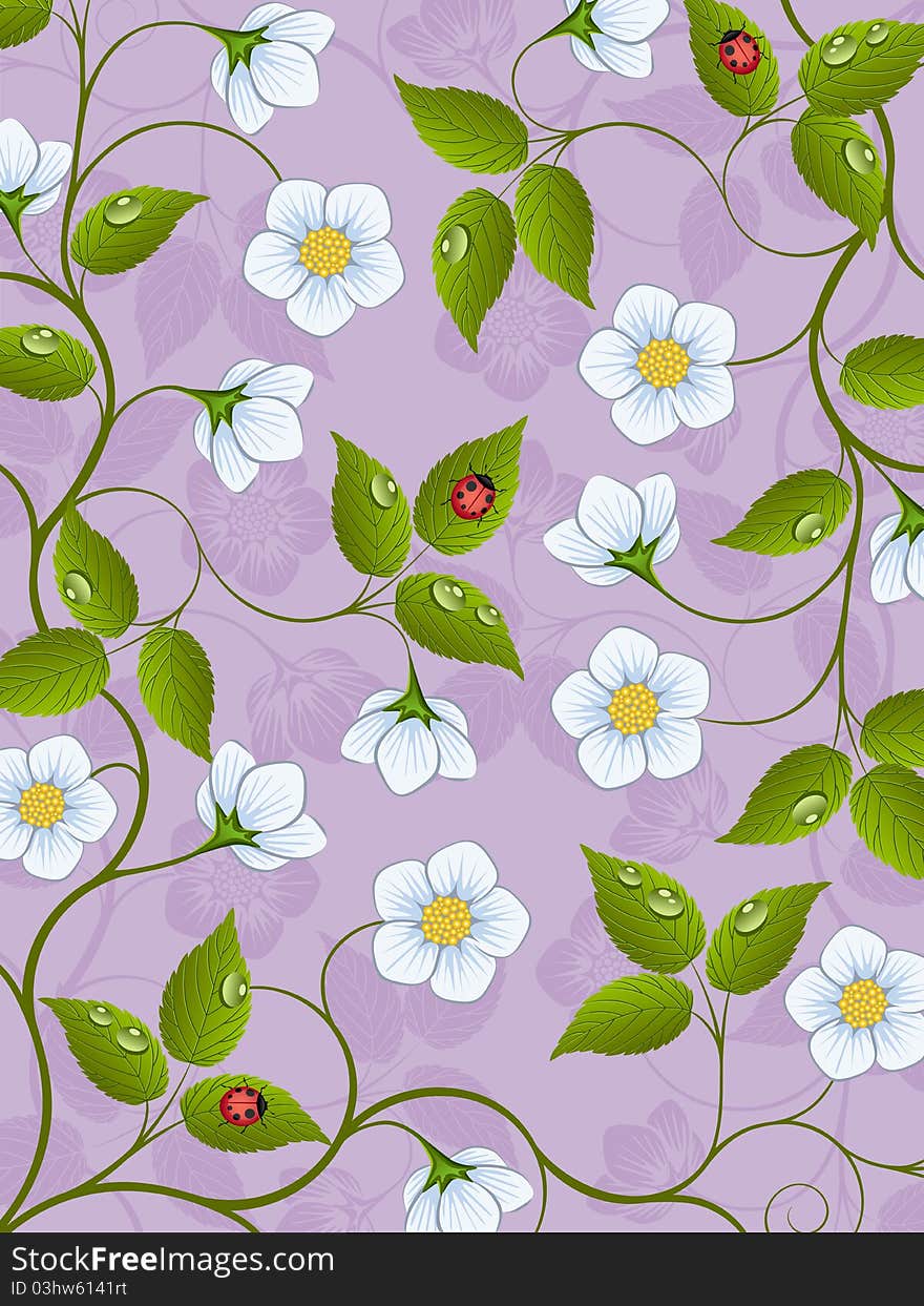 Decorative floral background. Vector illustration.