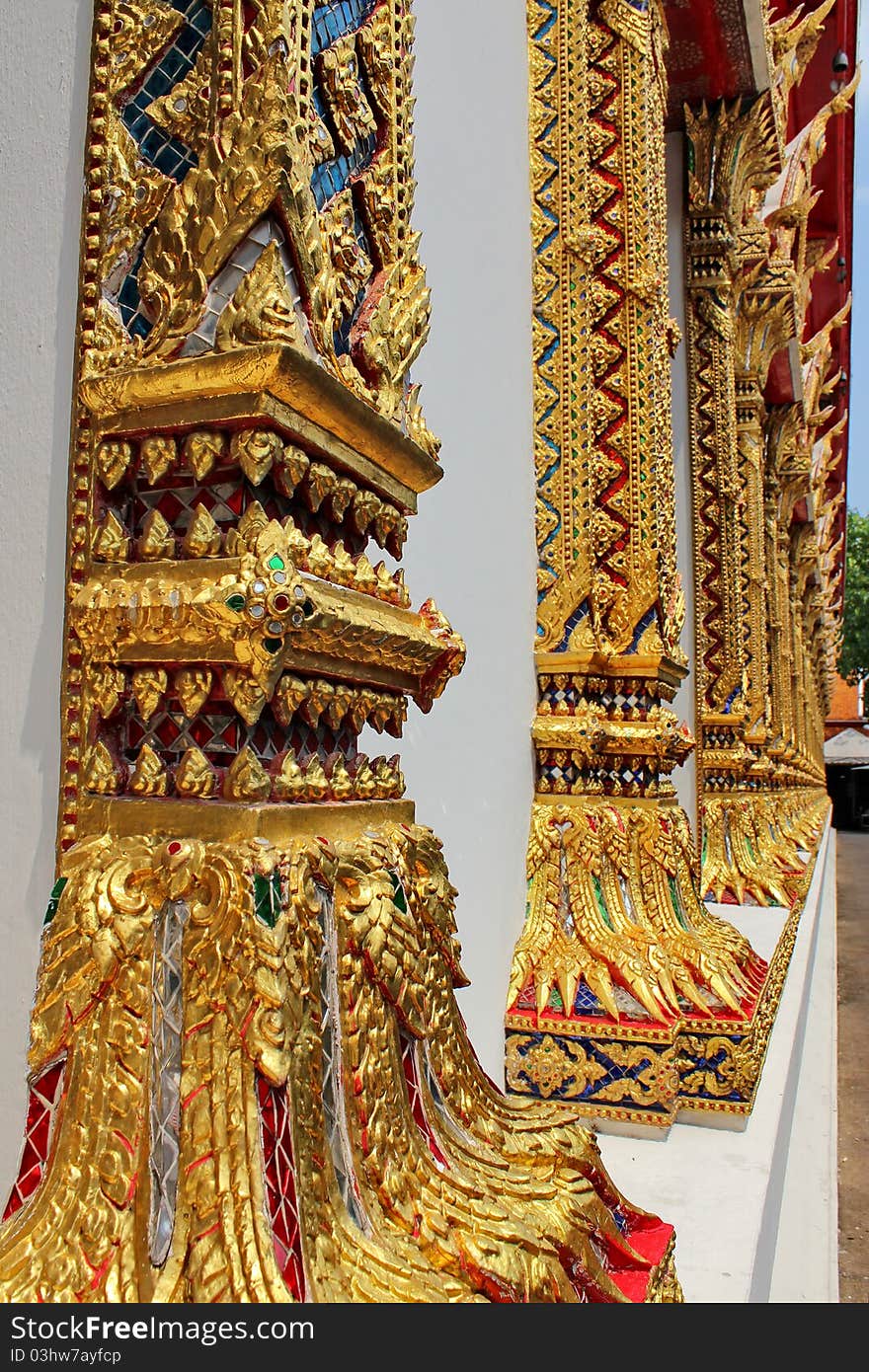 Columns of Thai temple