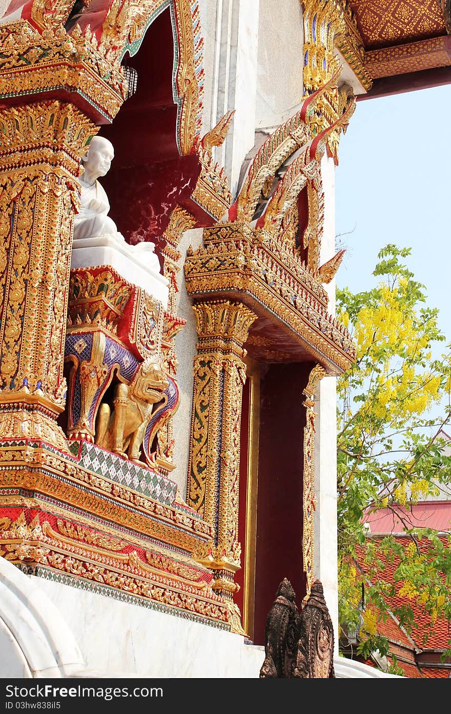 Nice gold architecture of temple in Bangkok. Nice gold architecture of temple in Bangkok.