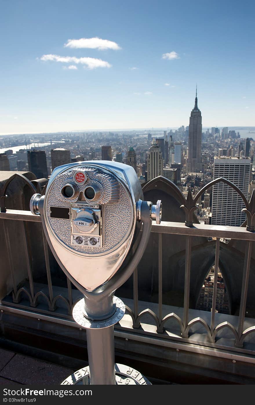 Binocular in new york,photos taken by the Rockefeller Center