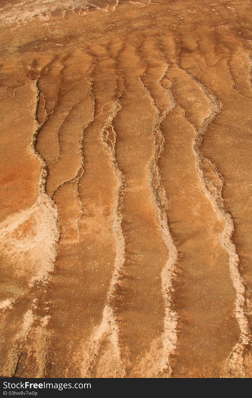 Patterns in colorful flats of Hot Spring in Yellowstone National Park, Wyoming.USA. Patterns in colorful flats of Hot Spring in Yellowstone National Park, Wyoming.USA