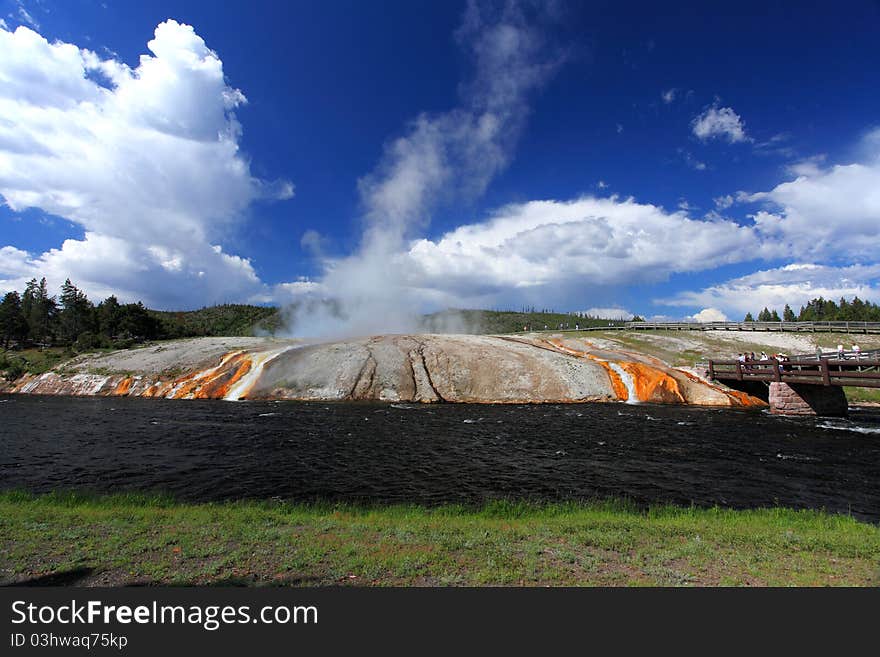 Grand Prismatic Spring and Midway Geyser Basin.
Yellowstone National Park.Wyoming.USA