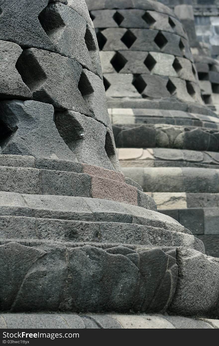 Background of domes Borobudur - the ancient Buddhist ruins in Indonesia. Background of domes Borobudur - the ancient Buddhist ruins in Indonesia