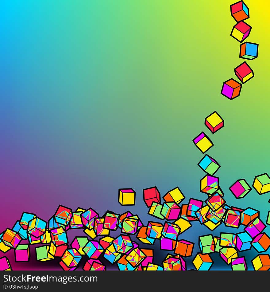 Falling colour cubes abstract template. EPS8. To see similar visit my portfolio