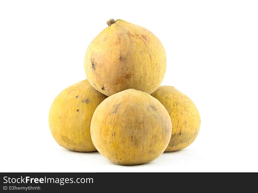 Isolated Thai tropical fruit (santol)