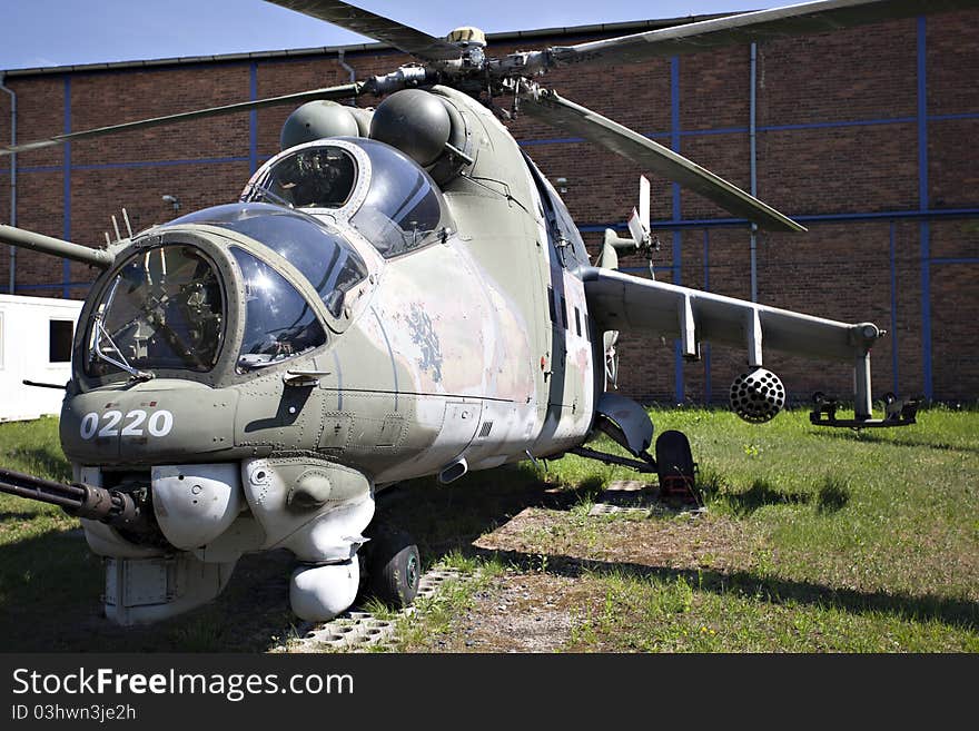 Russian military helicopter on ground