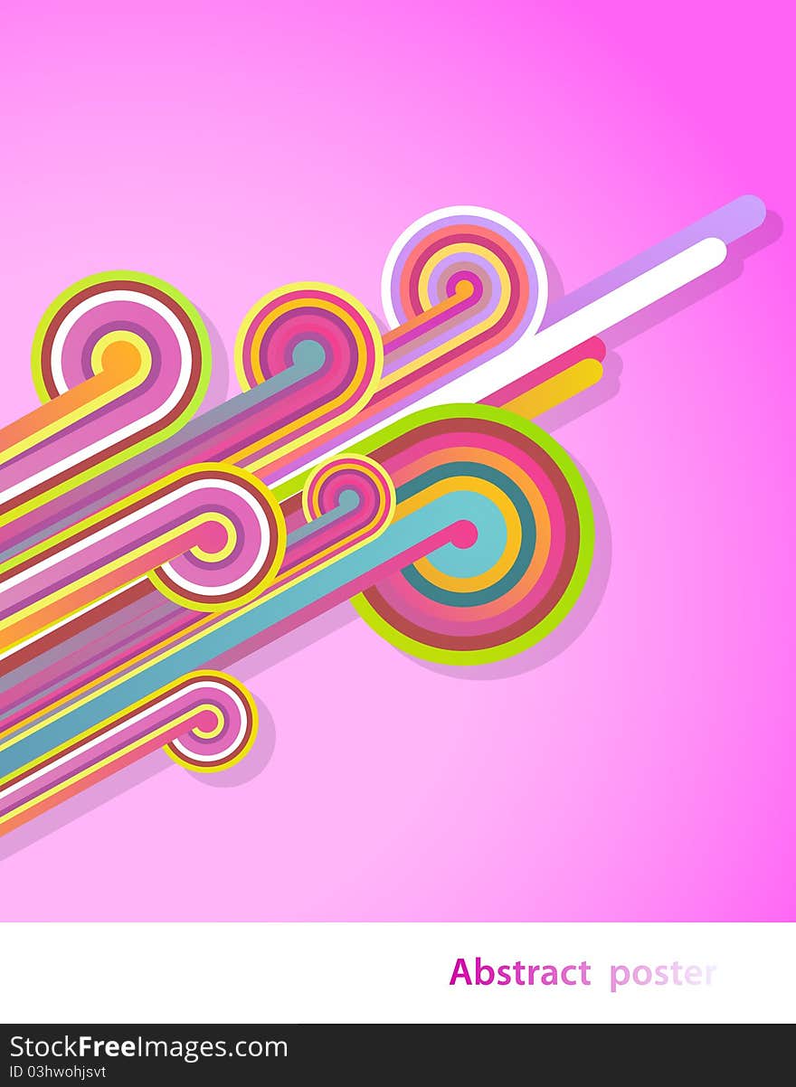 Abstract lines with pink background.