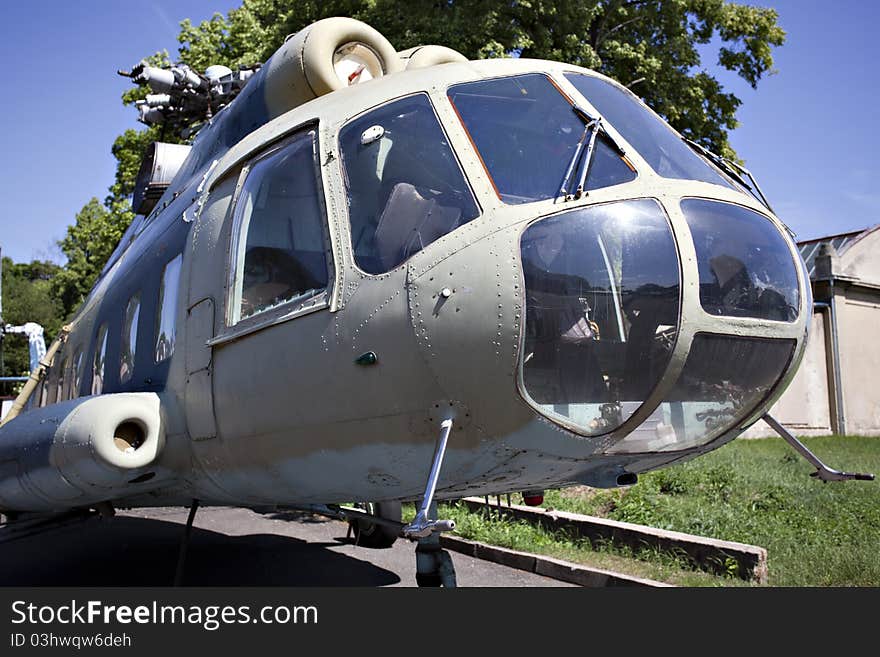 Russian military helicopter on ground