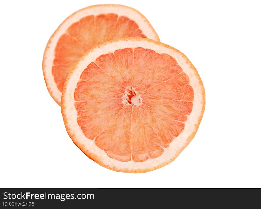 An orange fruit on cutting in detail