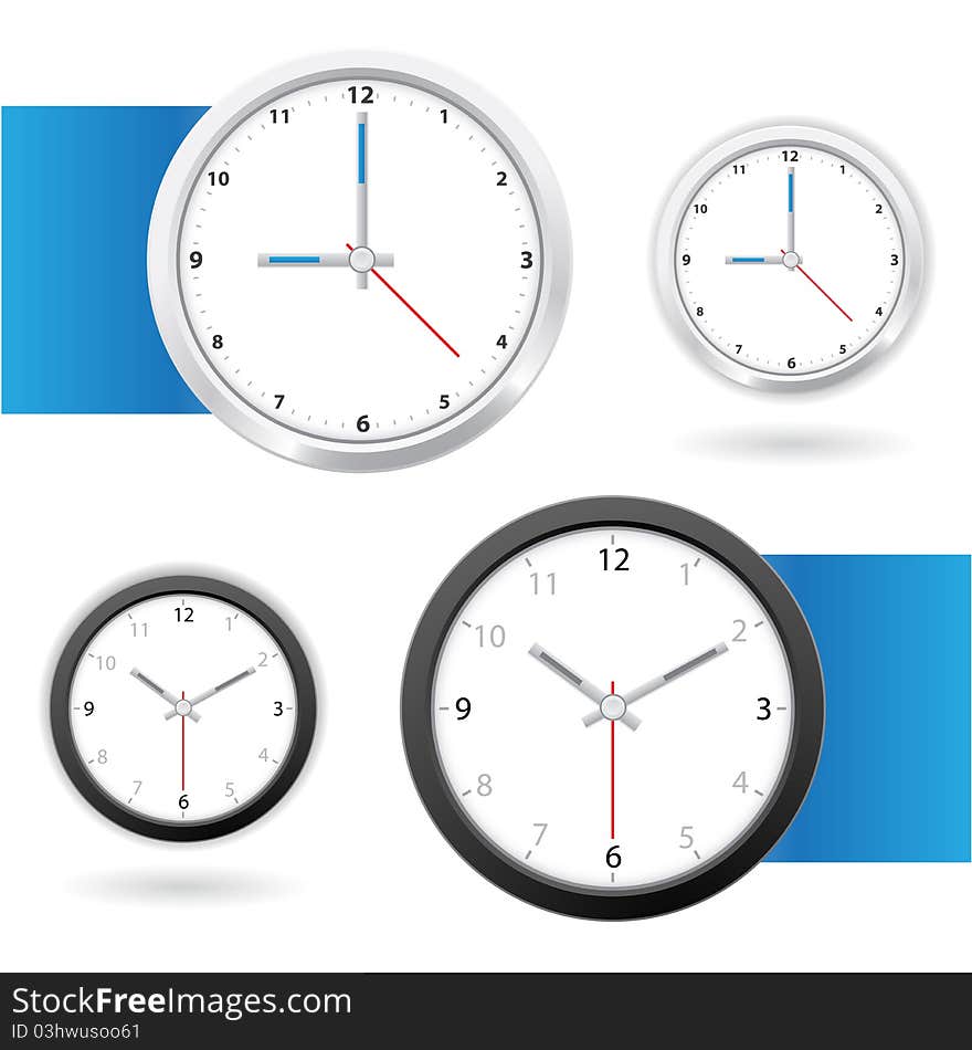 Clock black and white in vector format. Clock black and white in vector format