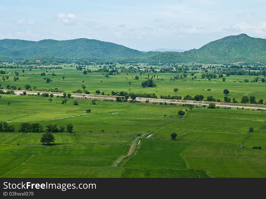 Beautiful farm near the high mountains