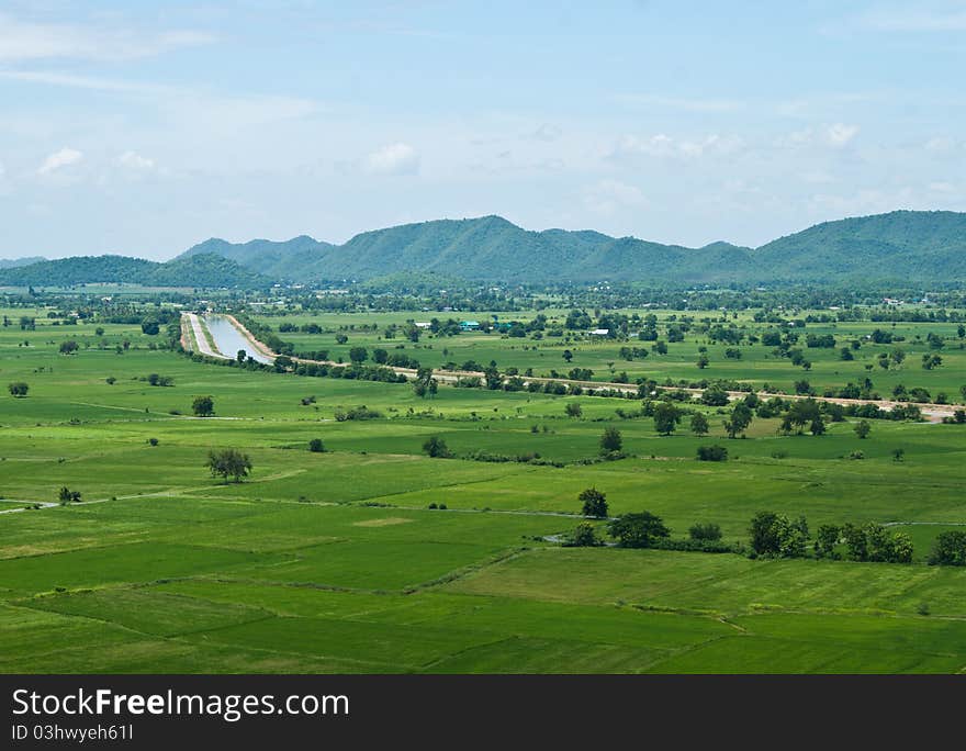 Beautiful farm near the high mountains