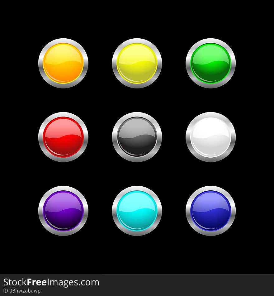 Glass Buttons Set For Your Design