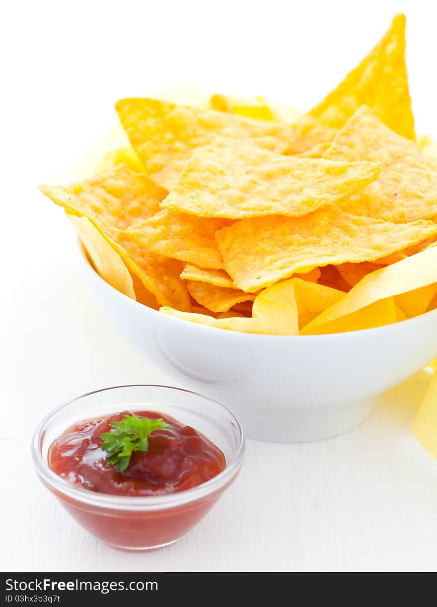 Salsa and nachos