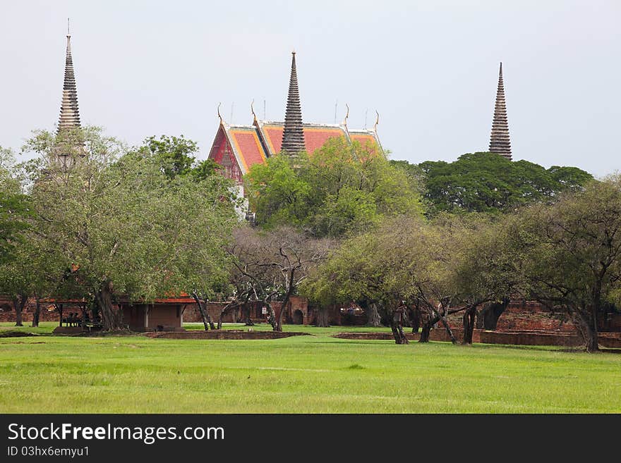 Ancient City in Ayutthaya Province of Thailand