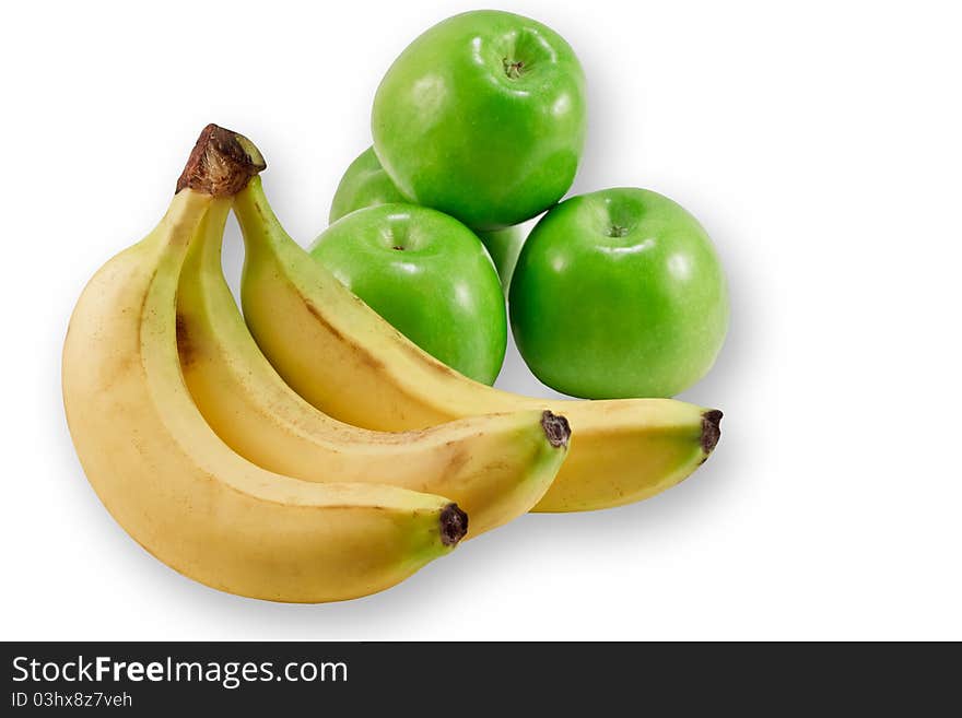 Ripe Bananas And Apples