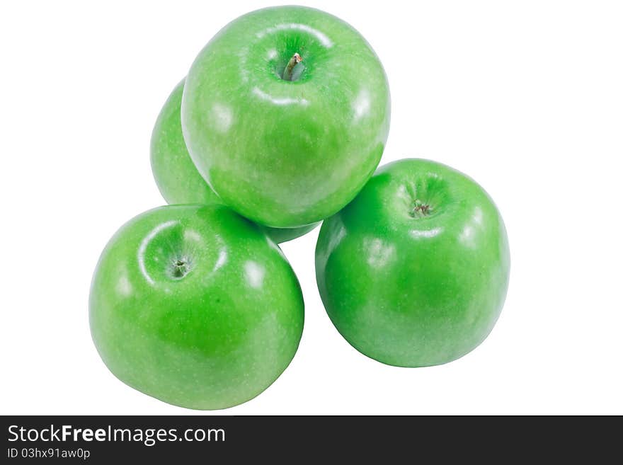 Apples on white background