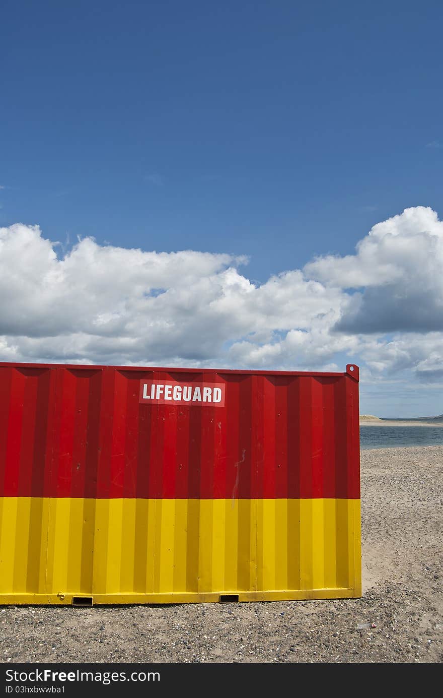 Lifeguard house on Irish beach