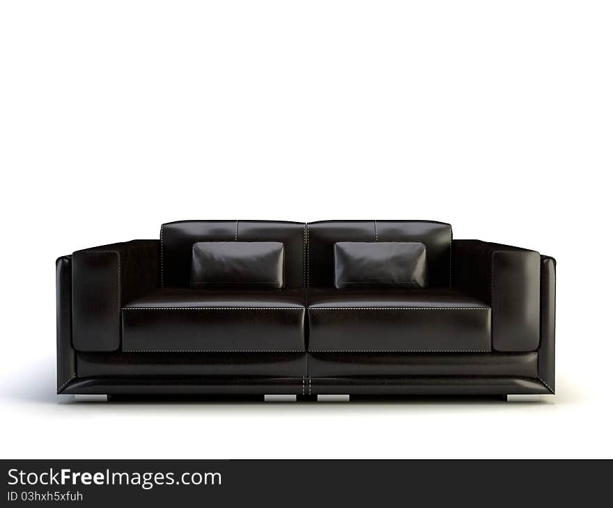 Black 3d sofa isolated on the white background. Black 3d sofa isolated on the white background