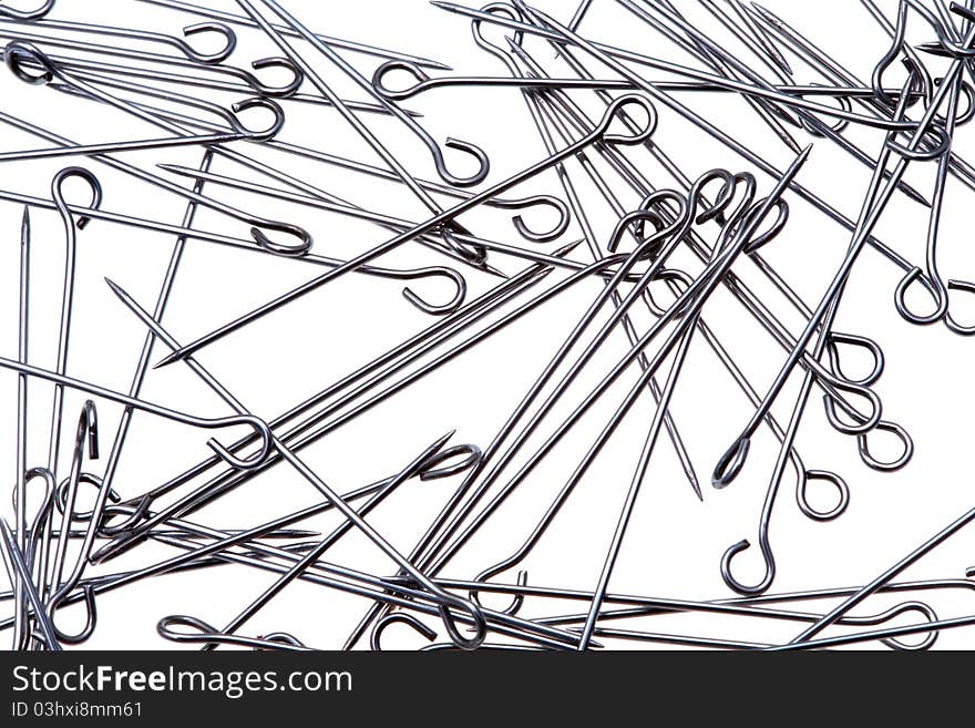 Many steel tailor s pins