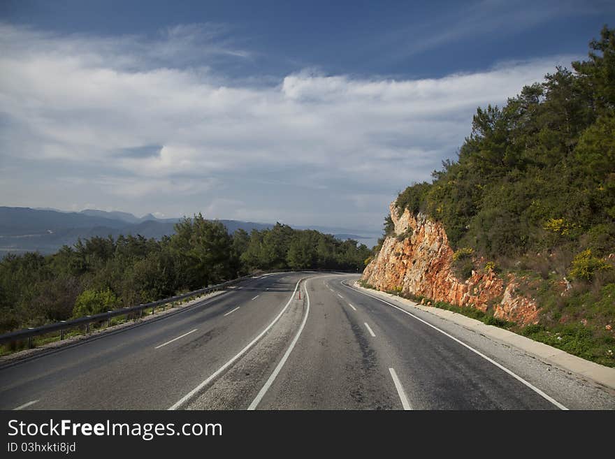 Driving on the road, traveling around, 2 way, road. Driving on the road, traveling around, 2 way, road