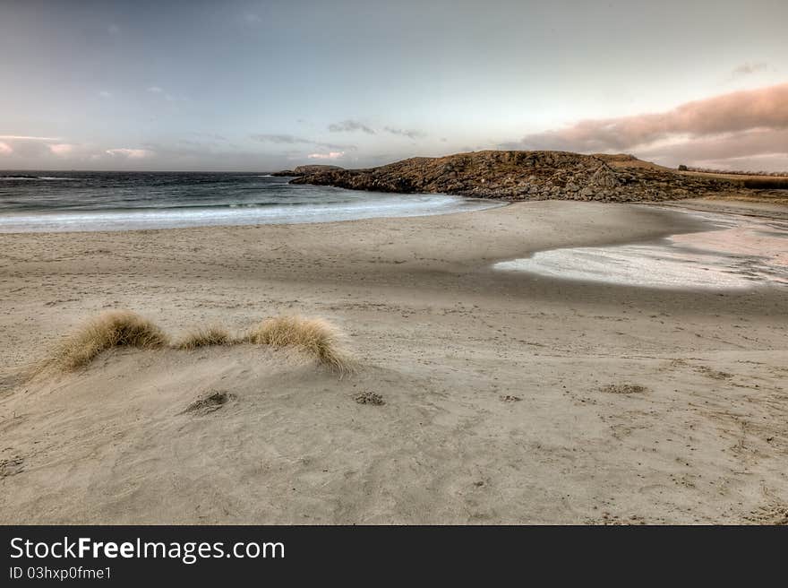 Norwegian beach during winter