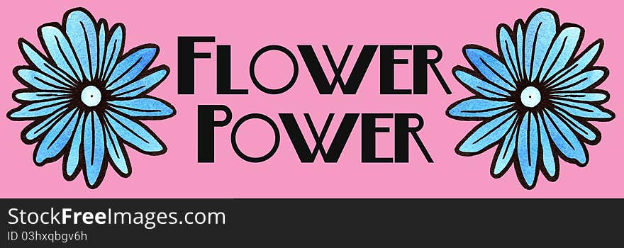 Illustration of text reading flower power