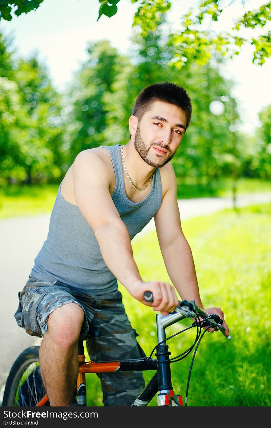 Young man cyclist