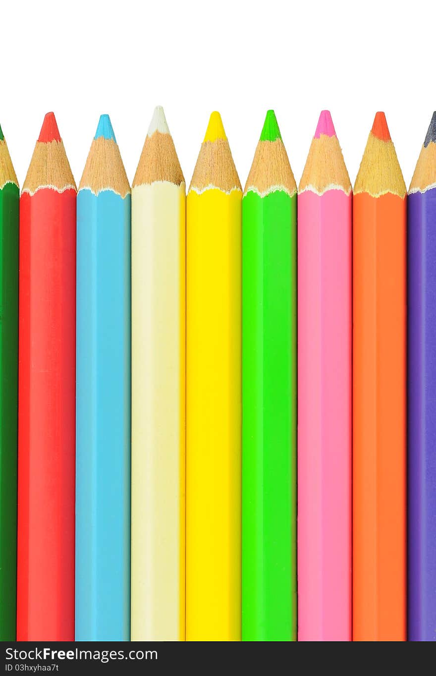 Vertical color pencil as background