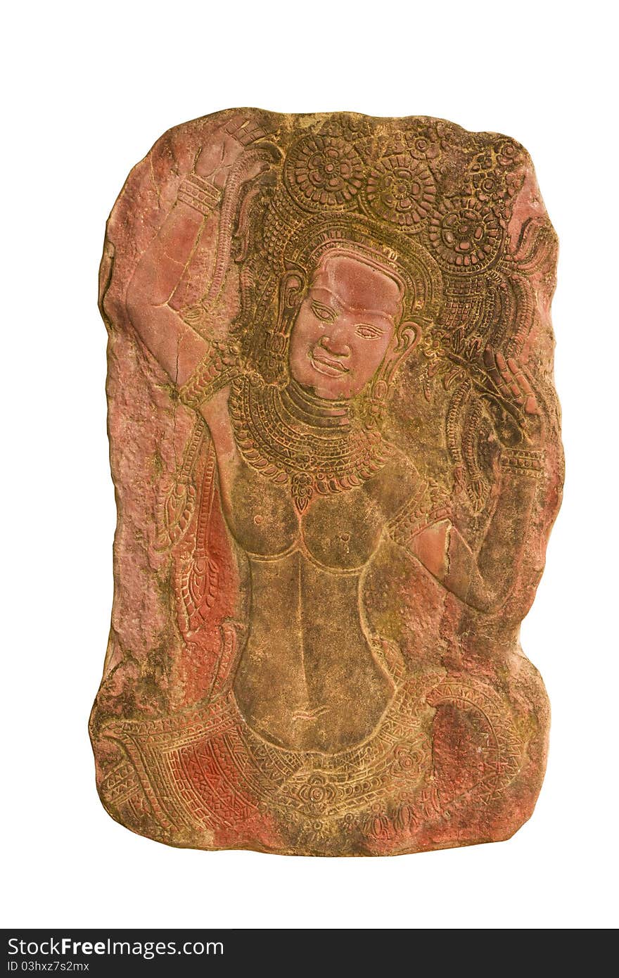 Sandstone carvings woman dancsing