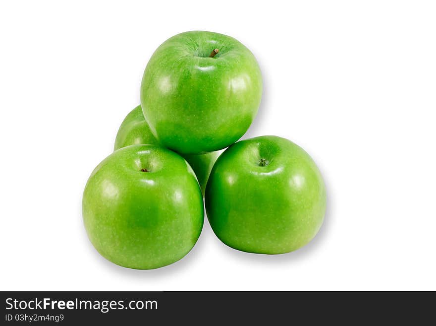 Apples on white background