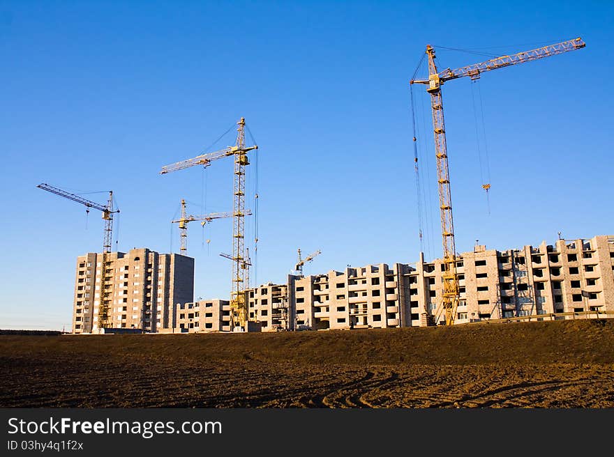 Building of multiroom inhabited highly floor house. Building of multiroom inhabited highly floor house