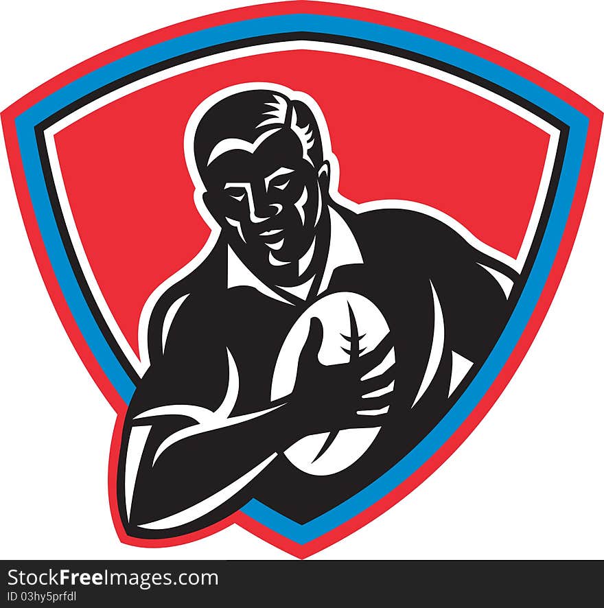 Rugby player running with ball