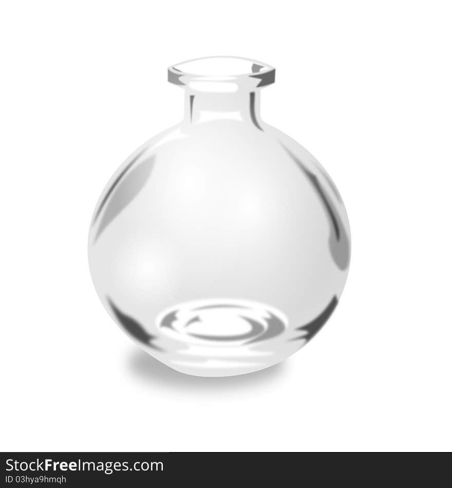 3D Realistic Illustration of a round glass jar