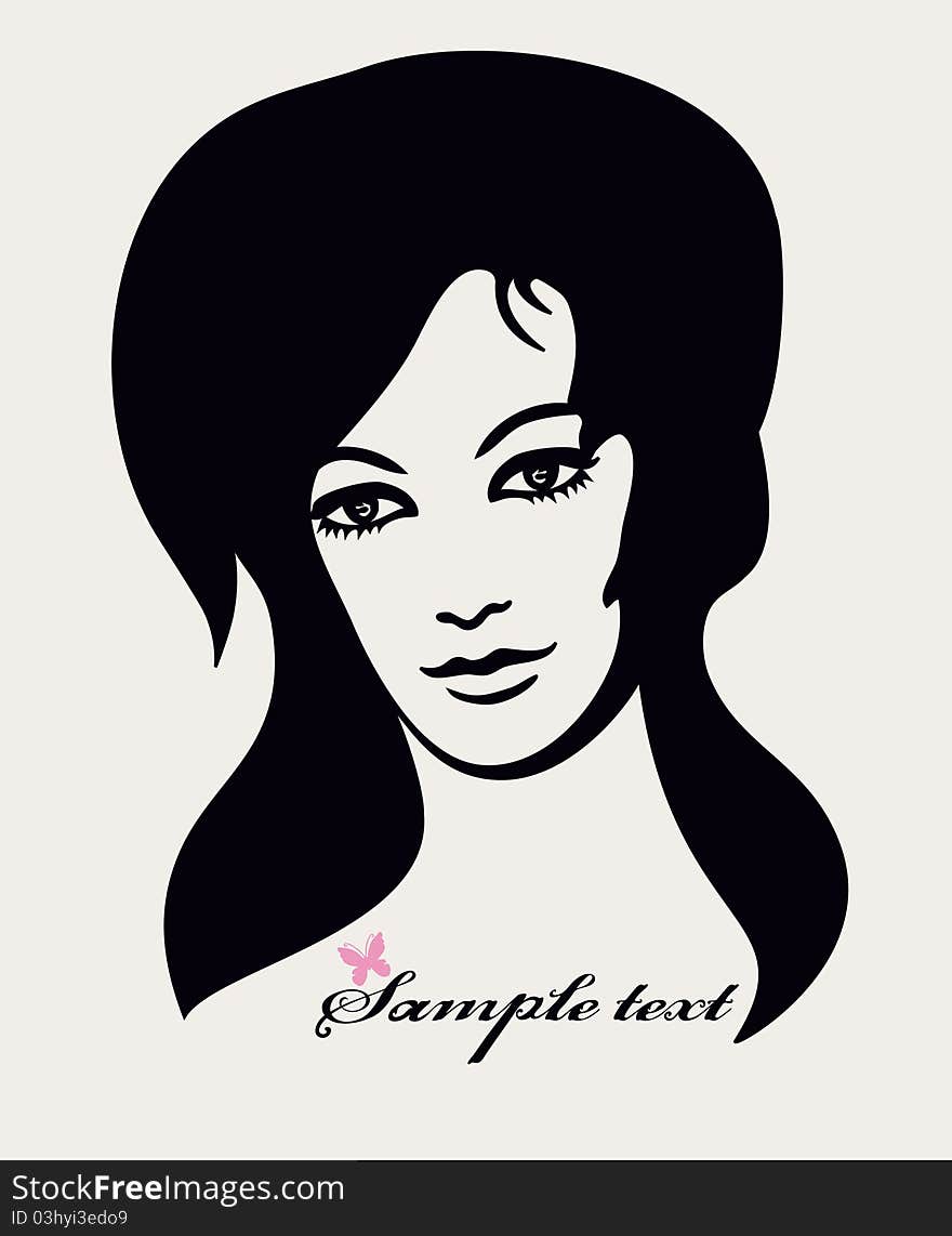 Hand-drawn graphics - beautiful woman. Hand-drawn graphics - beautiful woman