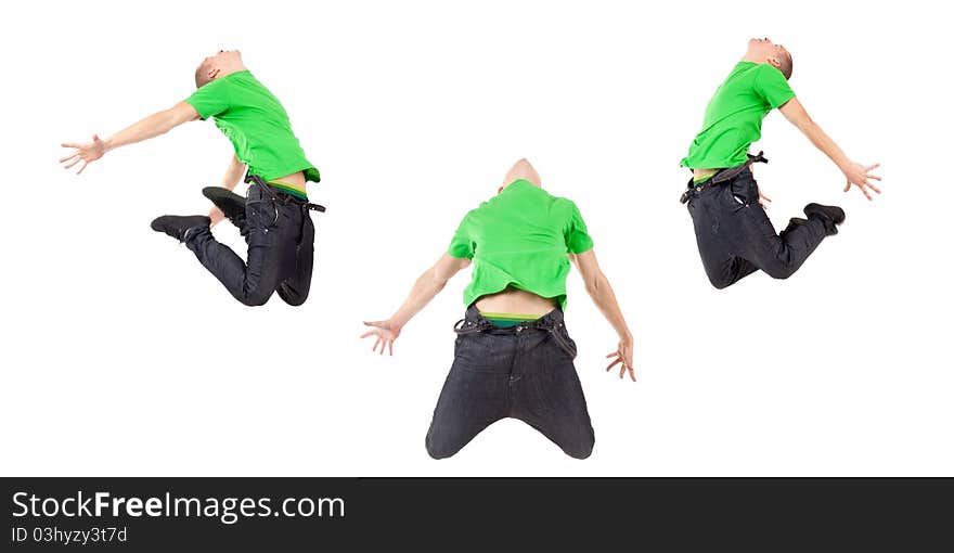 Three breakdancers showing their skills