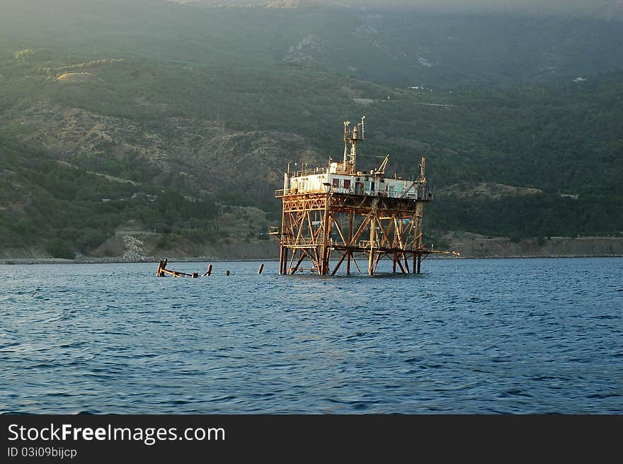 Marine research station on the shore