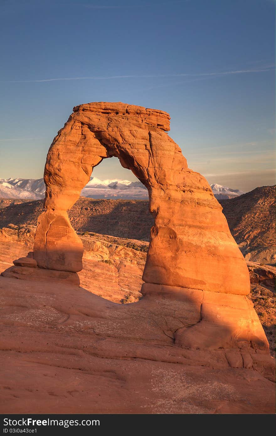 Delicate Arch at sunset in Arches National Park