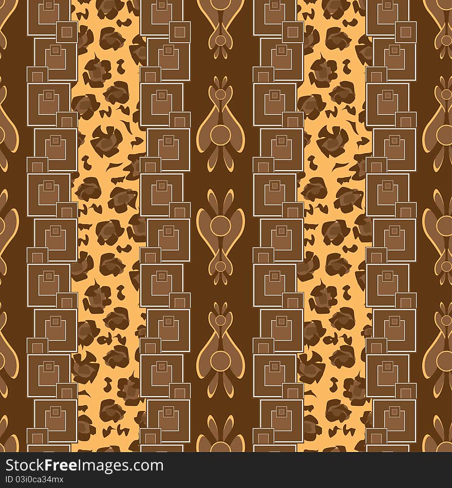 Africa stile ornament background with cheetah skin