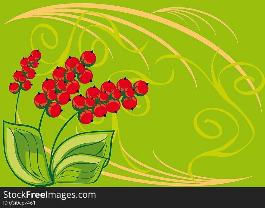 Frame with red berries