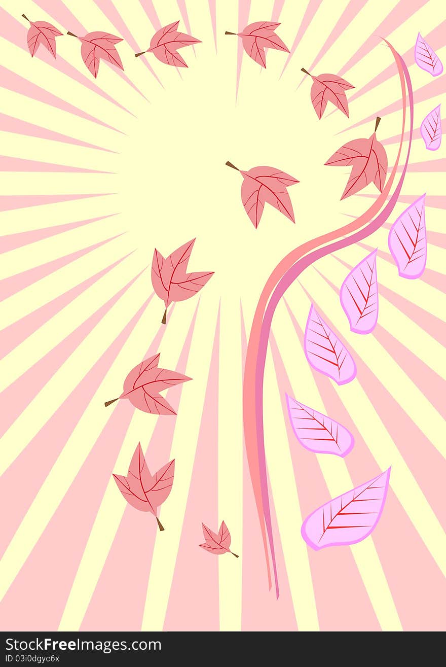 Abstract frame with leaves. vector illustration