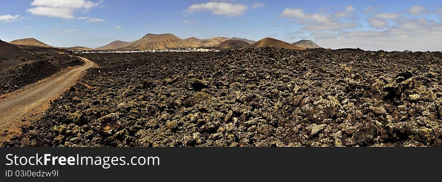 A lava field on Lanzarote.