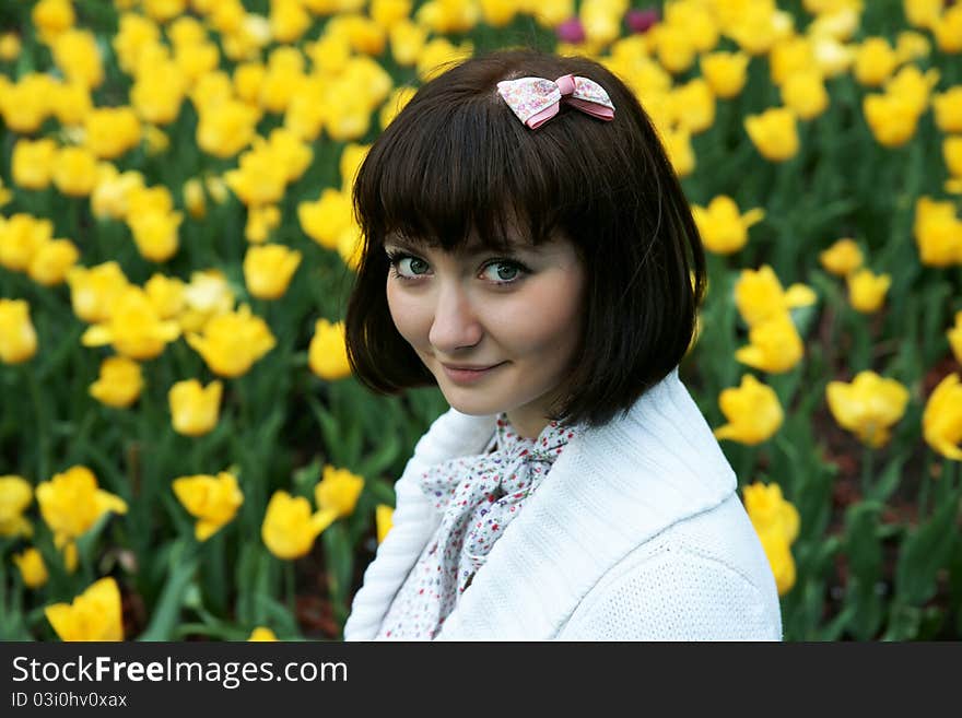 The girl in spring colours