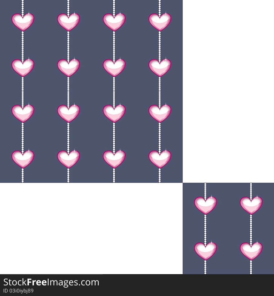 Seamless pattern with pink heart