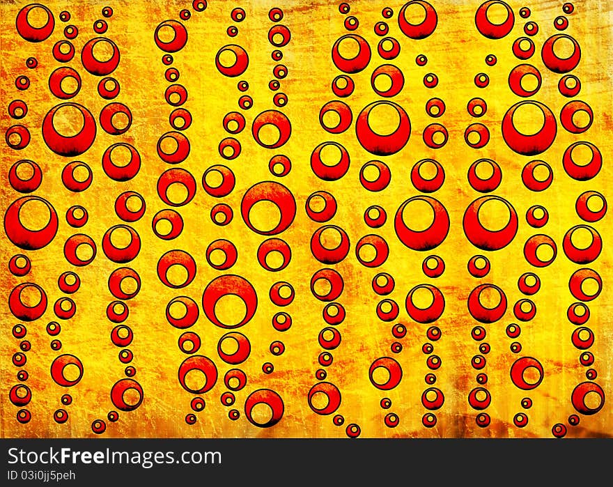 Orange grunge circles design background