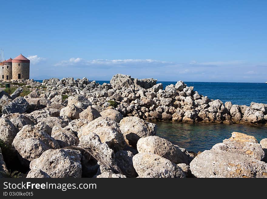 Summer Greek resort of Rhodes island